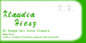 klaudia hiesz business card